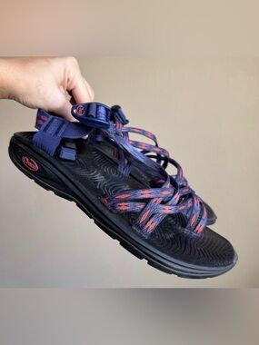 Chaco Zvolv X2 Strappy Sandals Black Purple Orange 11